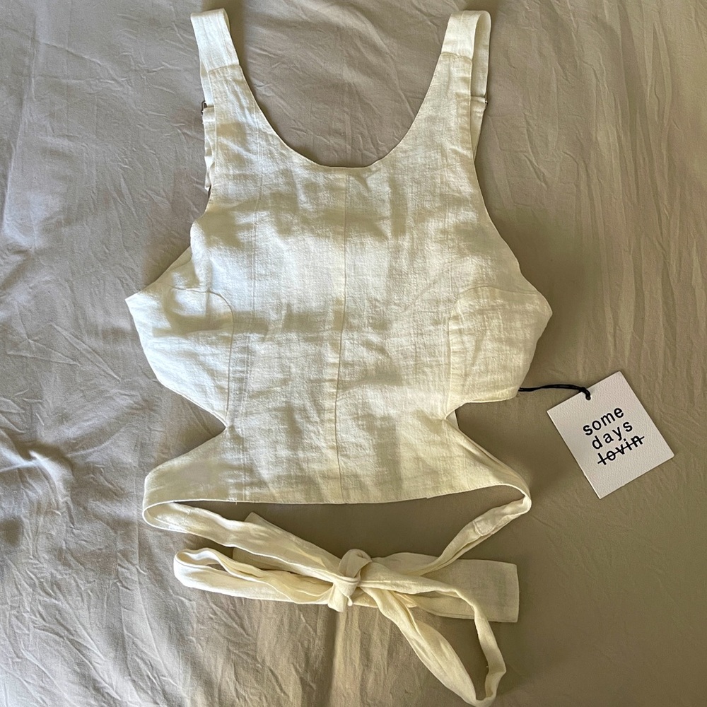 🥀SOLD🥀 NWT Linen Wrap Crop